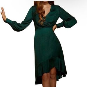 Guess Dark Green High Low Dress
